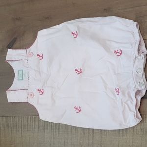 K&L Baby Girls Pink Overall/Romper w/ Anchors 12M